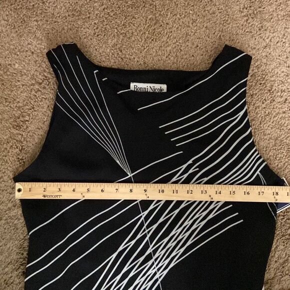 NWT Ronni Nicole By Ouieda Vintage Black White Maxi Dress size 14 Y2K Events - Picture 7 of 9